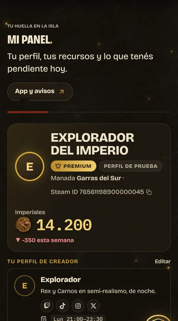 Captura de Mi panel
